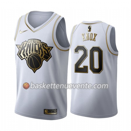 Maillot Basket New York Knicks Kevin Knox 20 2019-20 Nike Blanc Golden Edition Swingman - Homme